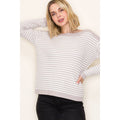 STACCATO - BOAT NECK PULLOVER SWEATER - IVORY/TAUPE